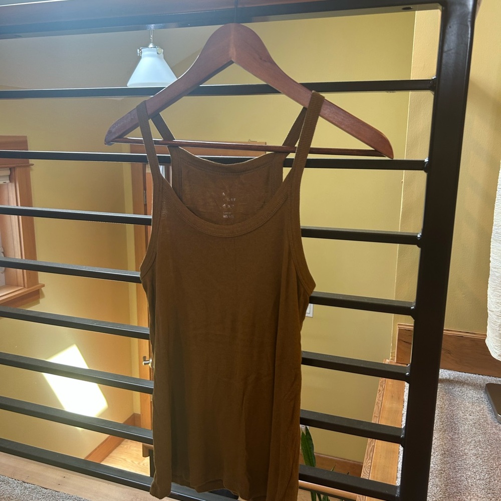 A New Day olive Fitted Tank Top